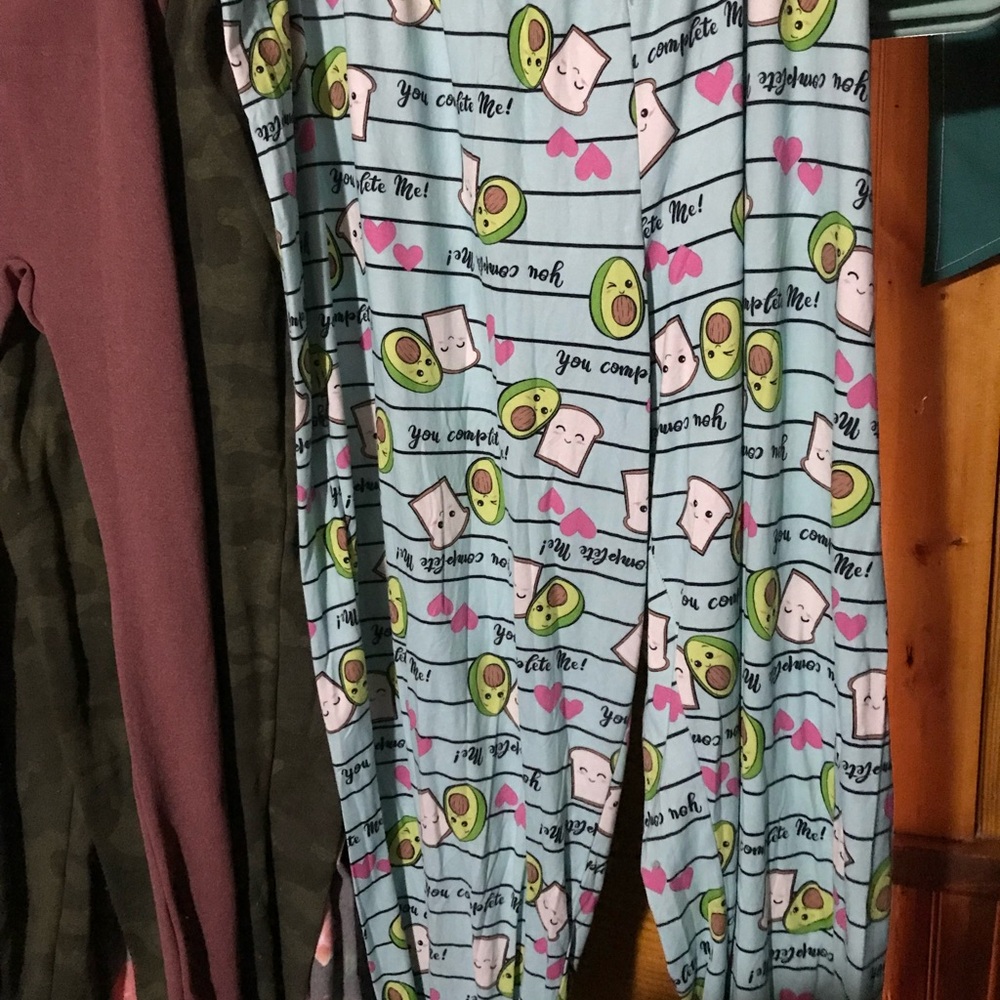 Playful Avocado Print Women's Pajama Pants - Blue